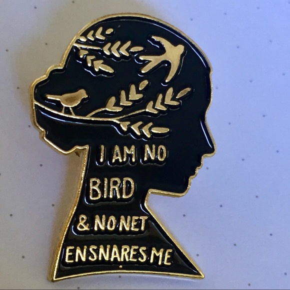 Two enamel pin set, profile & looking glass quotes - Picture 2 of 4